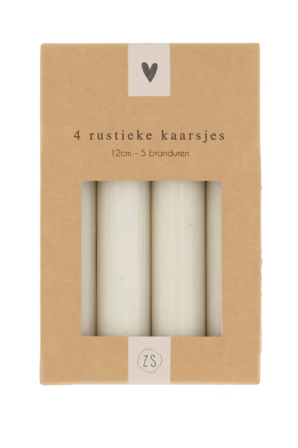 Best Sale 4 rustieke kaarsjes 12cm Kaarsen