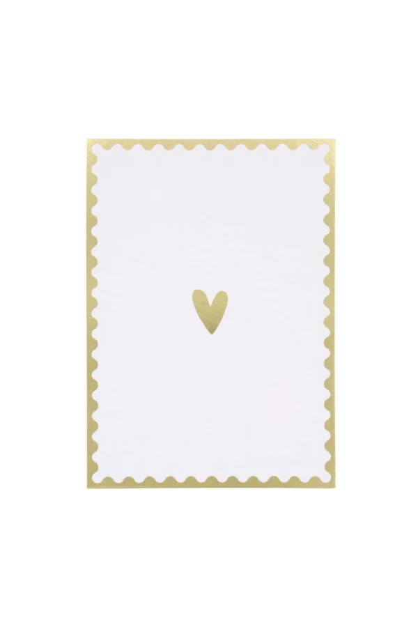 Cheap ansichtkaart hartje wit/goud Kaartjes