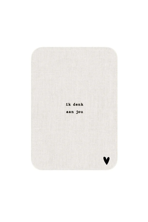 New ansichtkaart ronde hoeken denk aan jou linnen Kaartjes