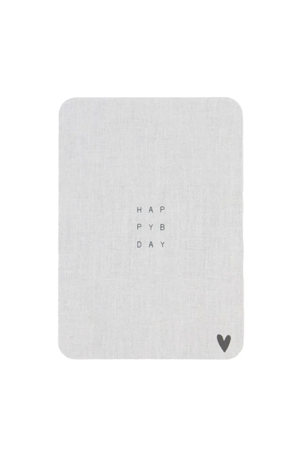 Store ansichtkaart ronde hoeken happy birthday linnen Kaartjes