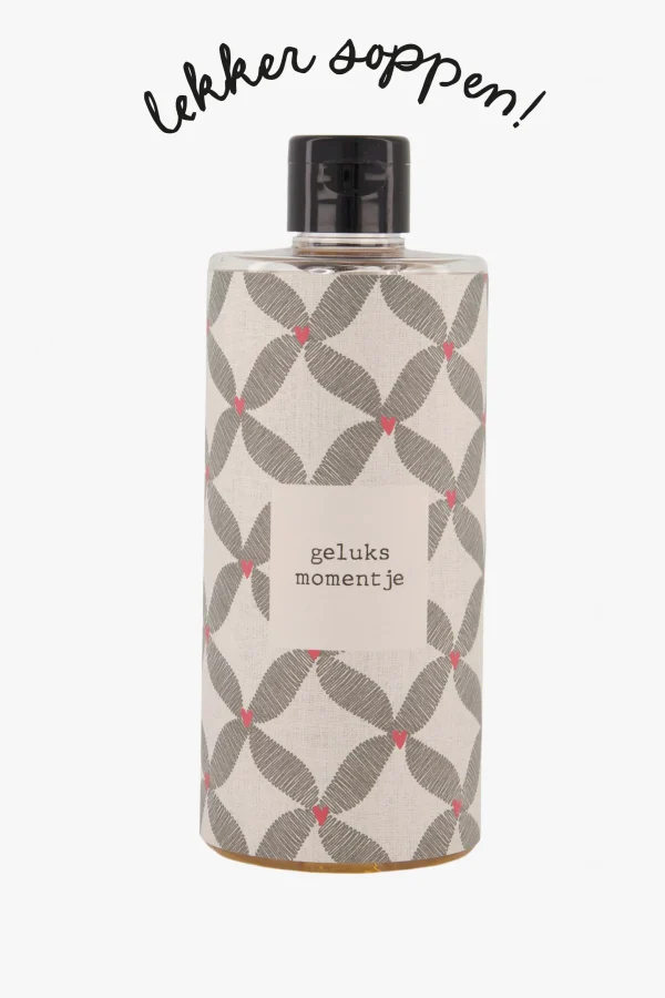 Discount bodywash 500ml geluksmomentje antracietgrijs/roze rood Verzorgingsproducten