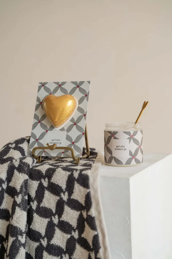 Shop bruisbal hartje op kaart geluksmomentje antracietgrijs/roze Verzorgingsproducten