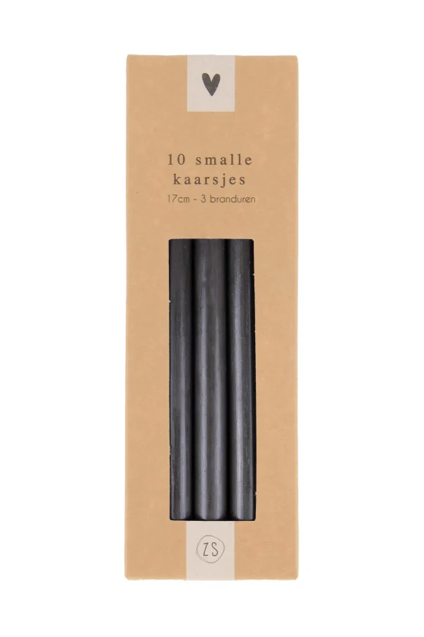 Fashion doosje met 10 smalle kaarsjes 17cm Kaarsen