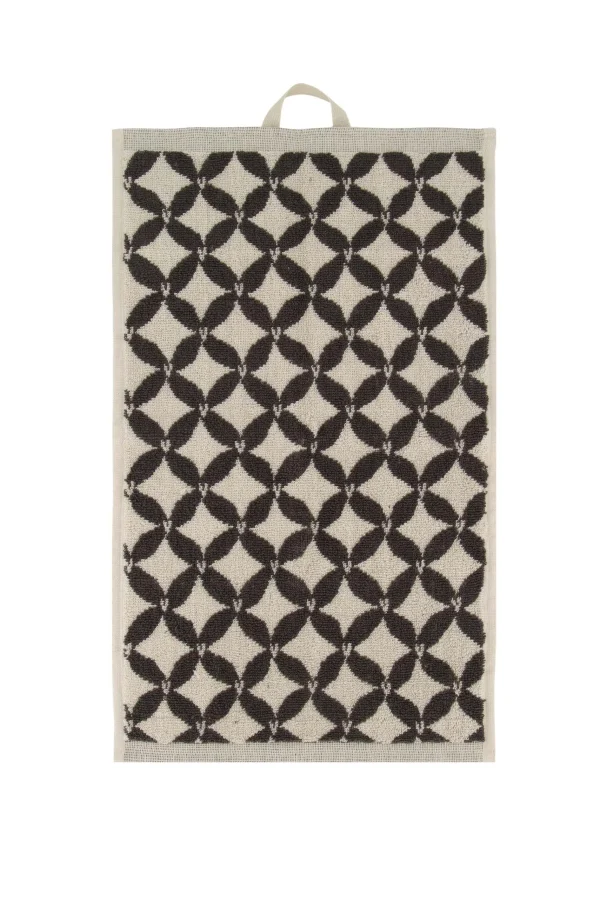 Cheap gastendoekje patroon hartje zand/antraciegrijs Bad