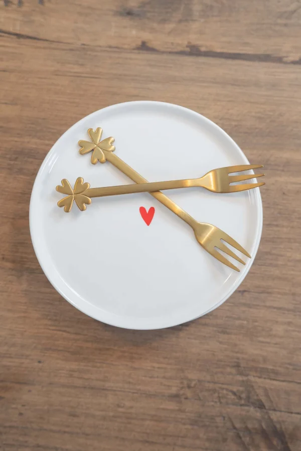 Clearance gebaksbordje met hartje rood Servies