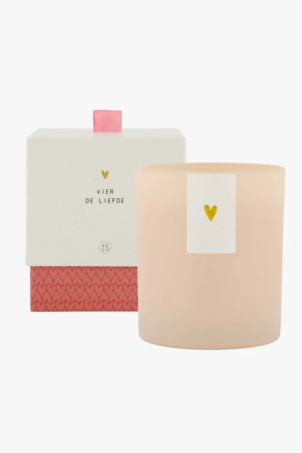 Store geurkaars in glas vier de liefde Geurkaarsen