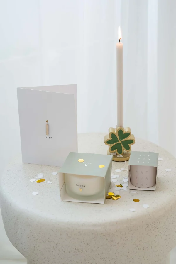 Sale geurkaars in wikkel hoera Geurkaarsen