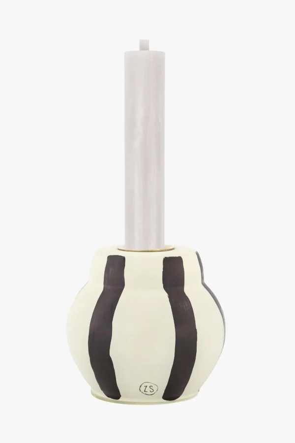 Best glazen kandelaar met strepen Kaarsen | Kaarsenhouders