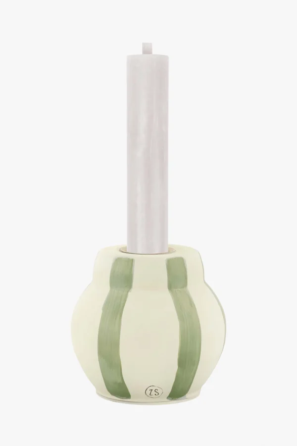 Online glazen kandelaar met strepen Kaarsen | Kaarsenhouders