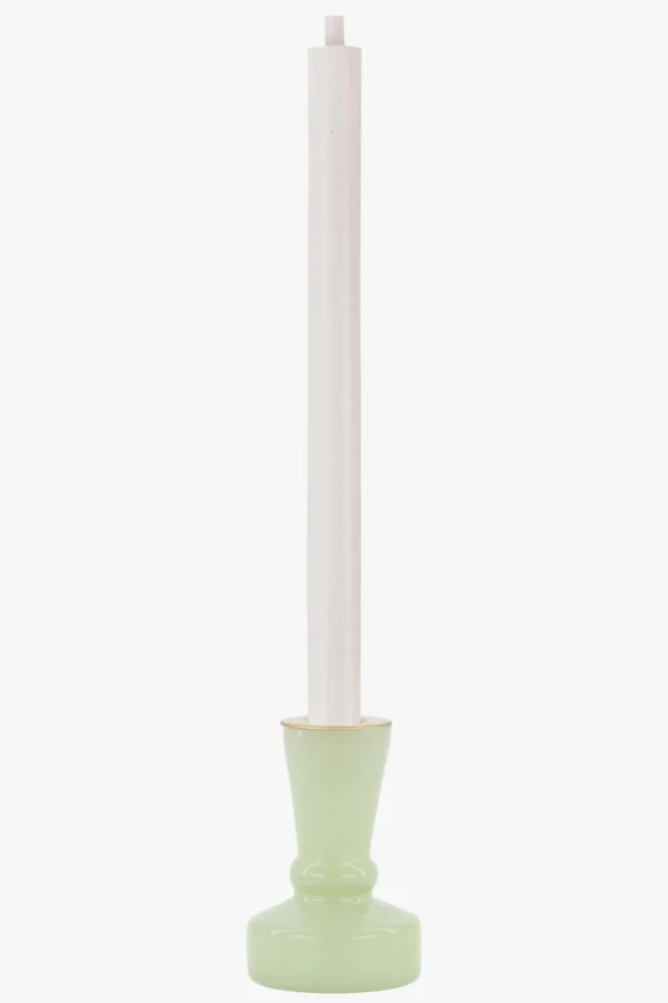 Hot glazen kandelaartje S saliegroen Kaarsen | Kaarsenhouders
