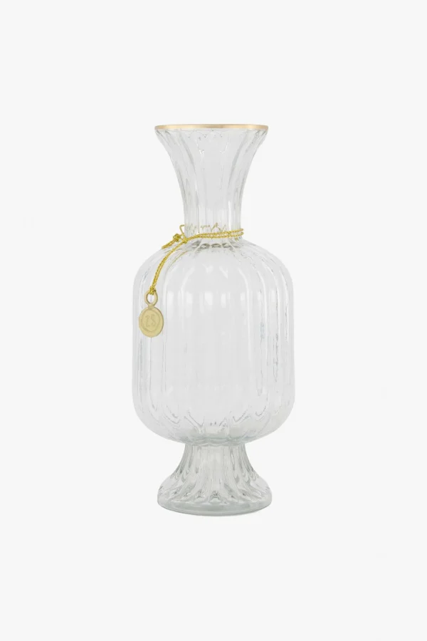 Sale glazen ribbelvaasje M helder Vazen & Potten