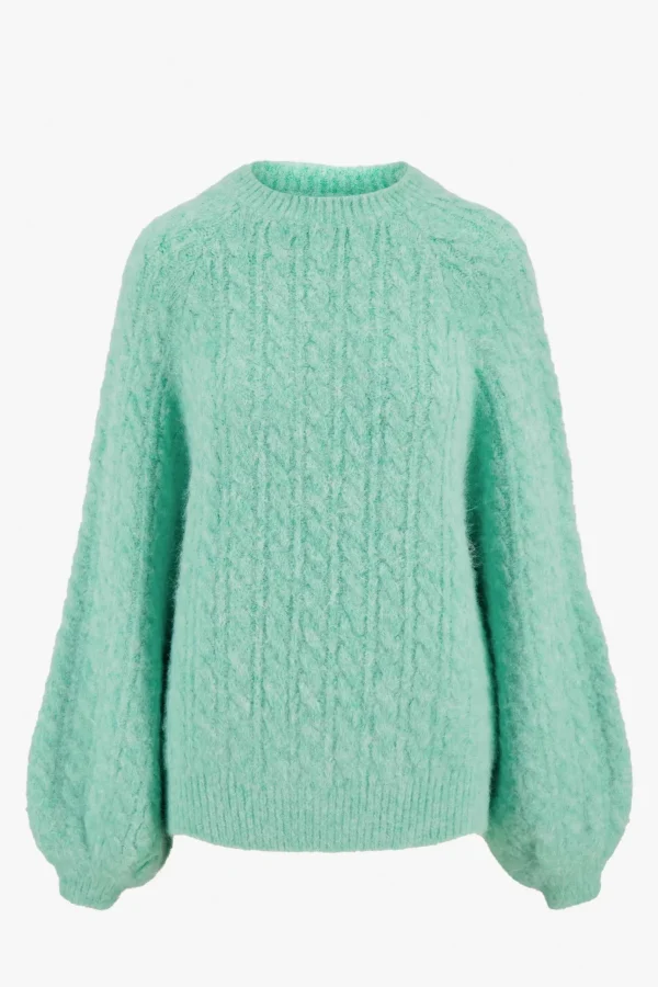 Best Sale kabel trui met ballonmouw Truien