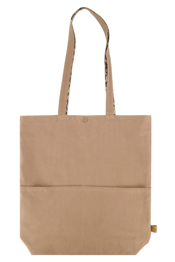 Hot katoenen shopper met print Schoudertassen & Handtassen