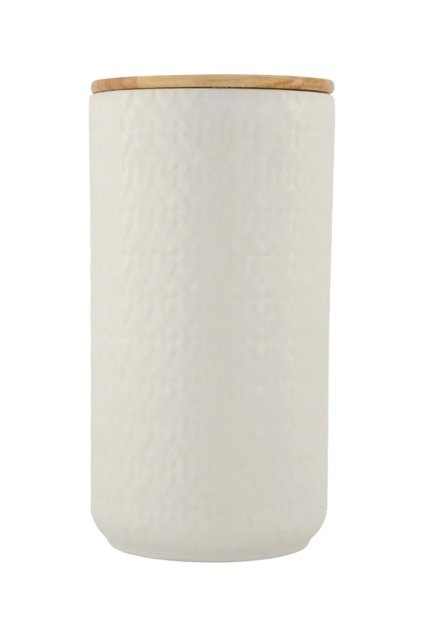 Shop keramieken bewaarpot met houten deksel hartjes 20cm Keukenaccessoires