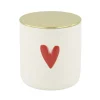 Outlet keramieken geurkaars linnen hartje wit Geurkaarsen