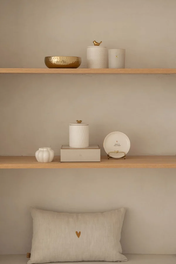 Best keramieken geurkaars met deksel vogel structuur hartjes Geurkaarsen