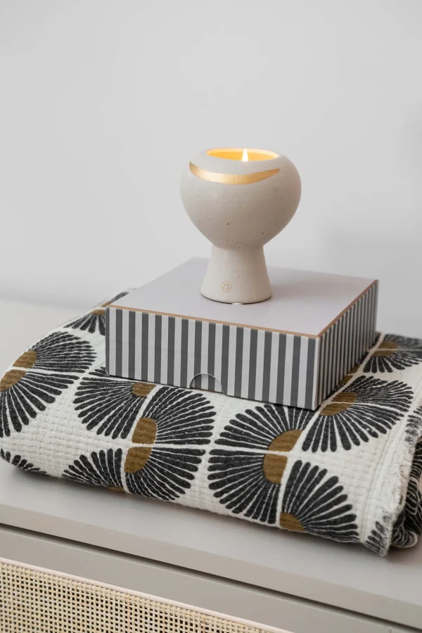 Cheap keramieken geurkaars met gouden streep spikkel Geurkaarsen