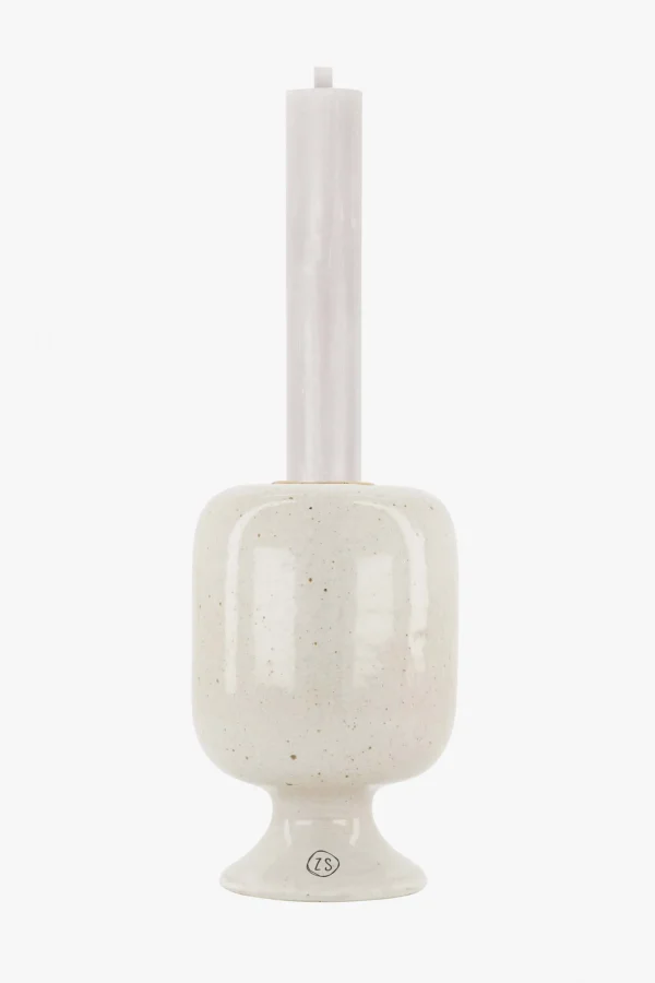Clearance keramieken kandelaar L glazuur spikkels Kaarsen | Kaarsenhouders