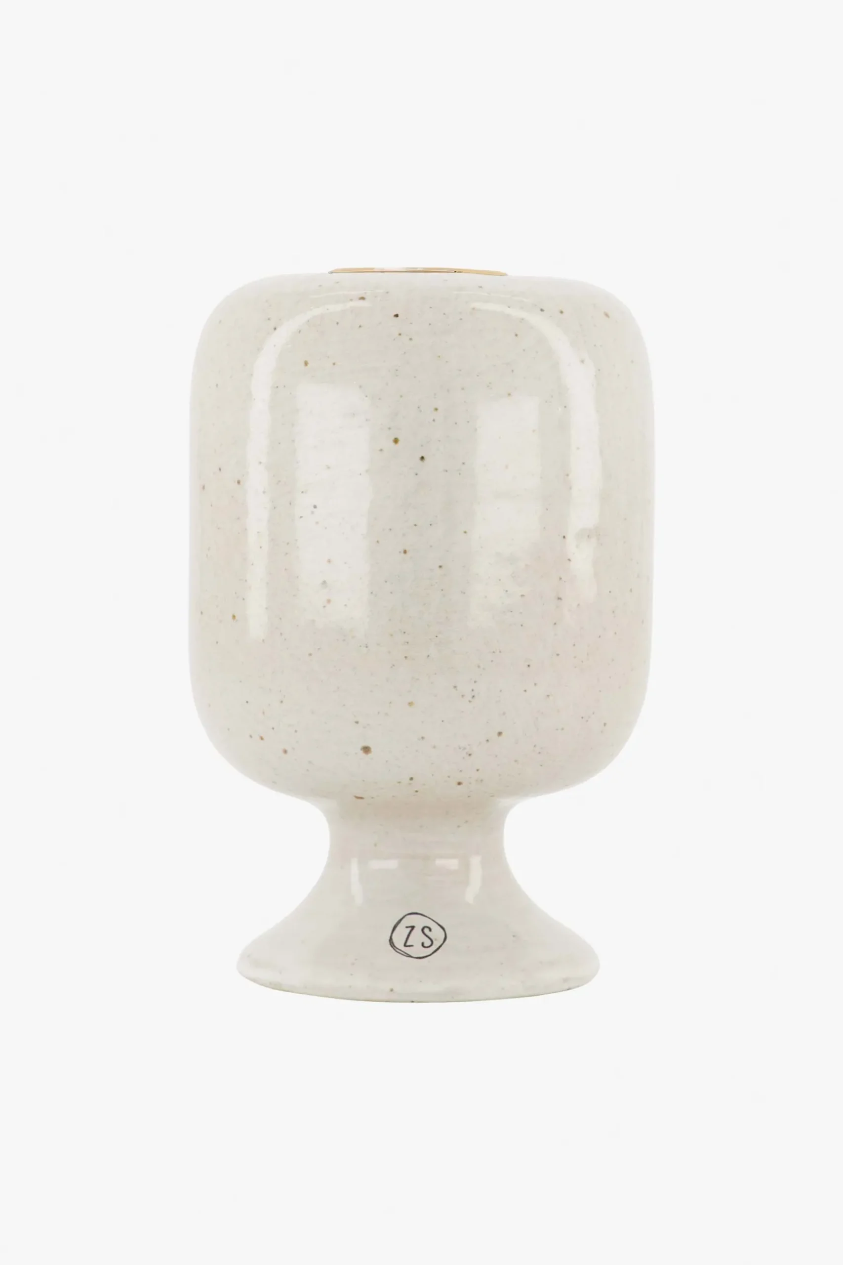 zusss_keramieken_kandelaar_l_glazuur_zand_spikkels_1.webp Clearance keramieken kandelaar L glazuur spikkels Kaarsen | Kaarsenhouders