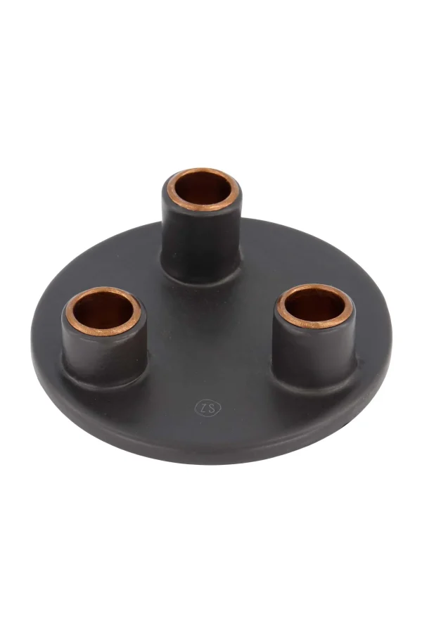 Outlet keramieken kandelaar voor 3 dinerkaarsen rond Kaarsen | Kaarsenhouders