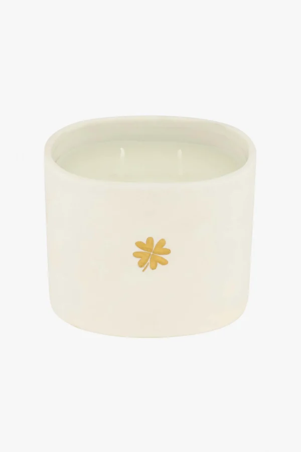 Discount keramieken luxe geurkaars jasmijn klavertje Geurkaarsen