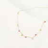 Fashion ketting met klavertjes roze rood Kettingen