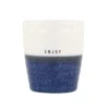 Online koffiemok enjoy donkerblauw/ wit Servies