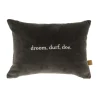 Store kussen droom durf doe 35x25cm antracietgrijs/zand Kussens