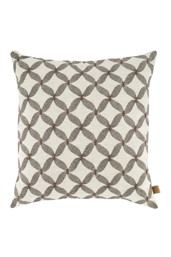 Best kussen grafisch gewoven patroon 45x45cm grijs Kussens