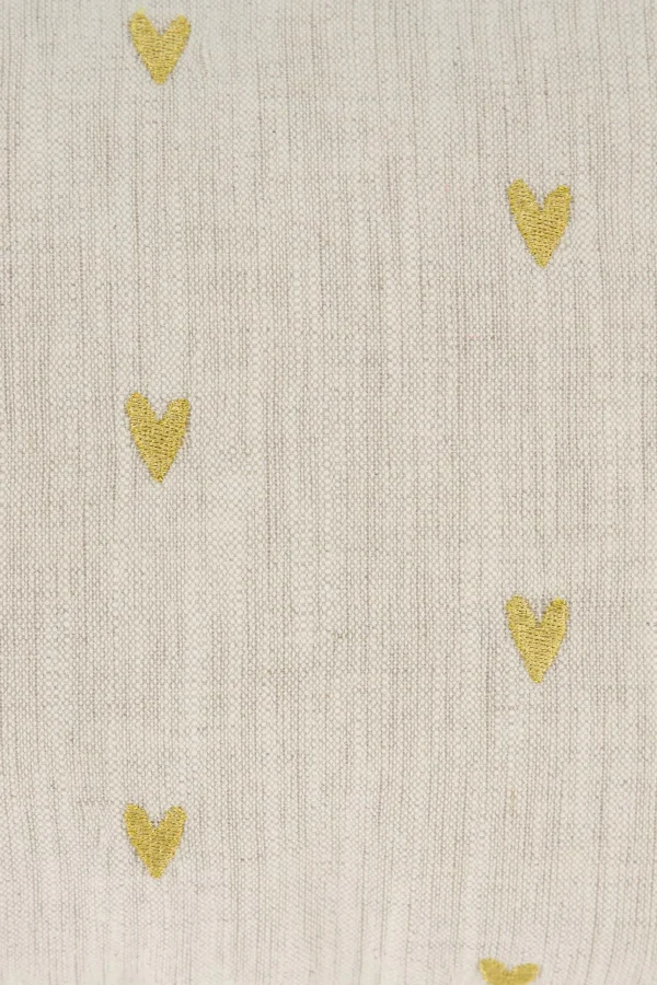 Sale kussen i like you en hartjes 35x25cm peper en zout/goud Kussens