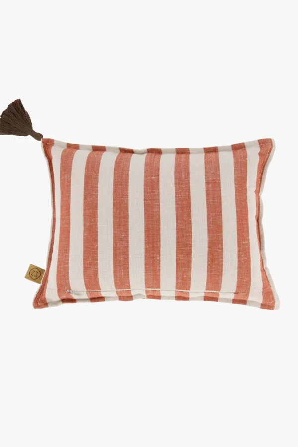 Cheap kussen klavertje en strepen 35x25cm peper en zout/brique Kussens