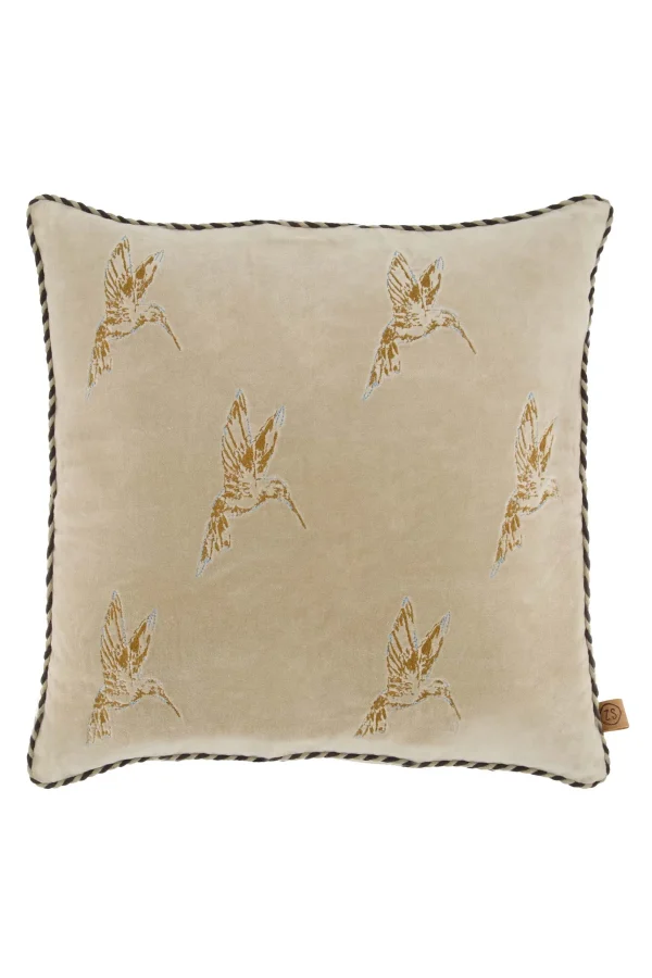 Fashion kussen velvet colibri borduur 45x45cm Kussens