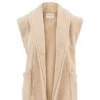 Sale lang teddy gilet met zakken off white Vesten