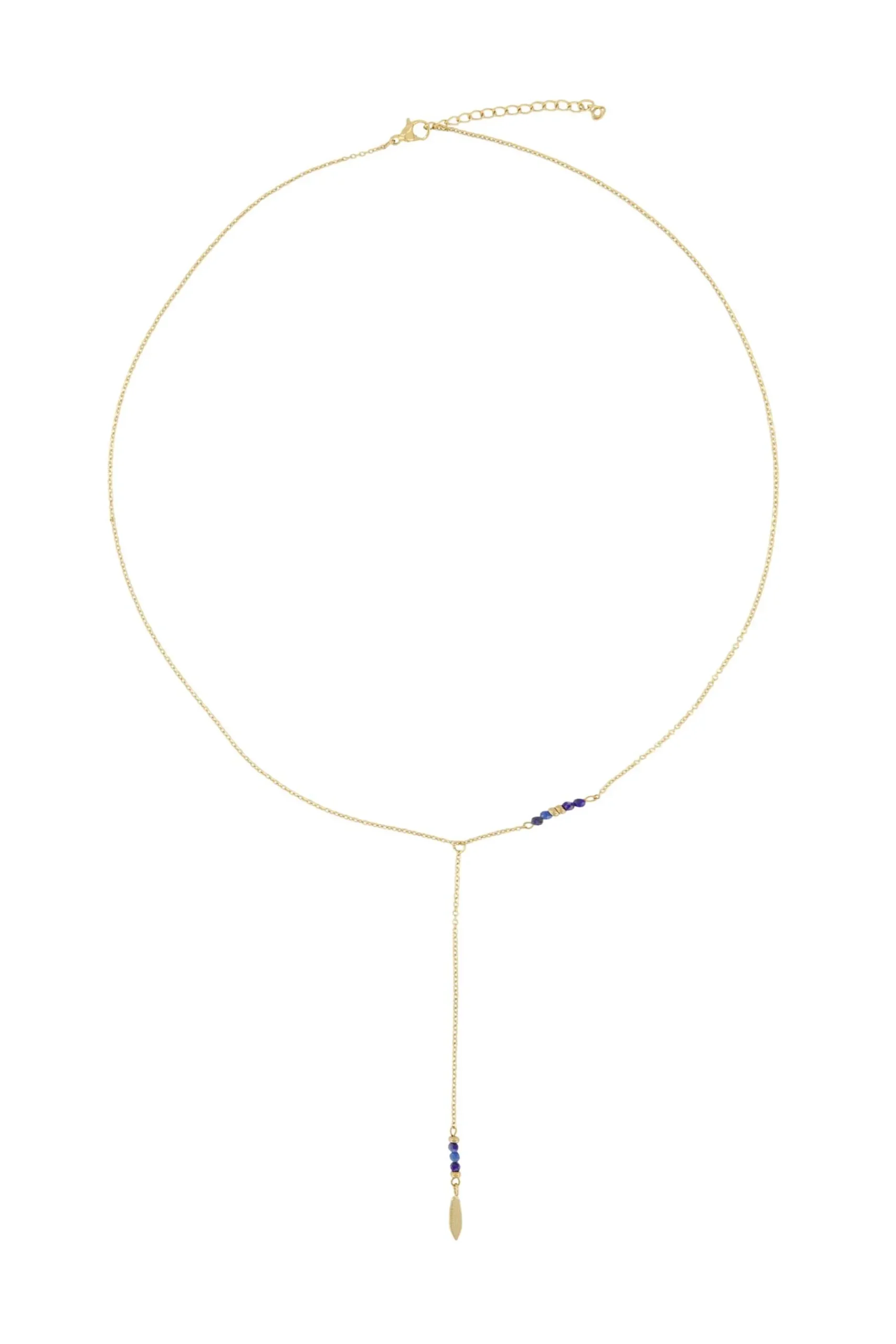 zusss_lange_ketting_met_veertje_goudkobalt_1.webp Cheap lange ketting met veertje goud/kobalt Kettingen