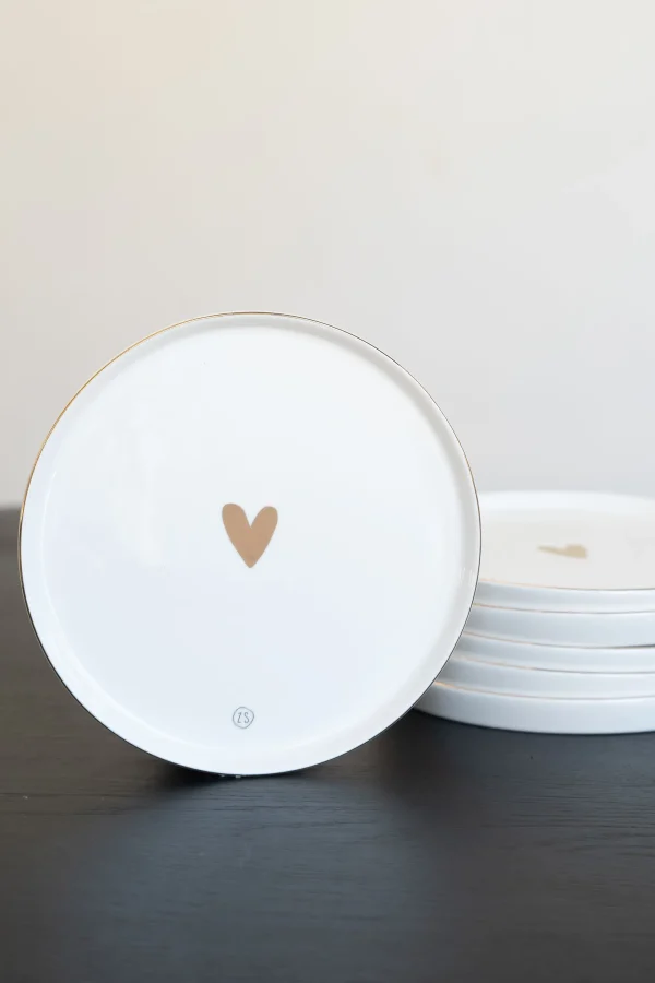 Cheap ontbijtbord goud hartje (set van 6) Servies