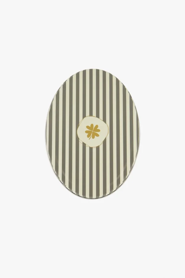 Store opbergblik ovaal klavertje grijs Keukenaccessoires