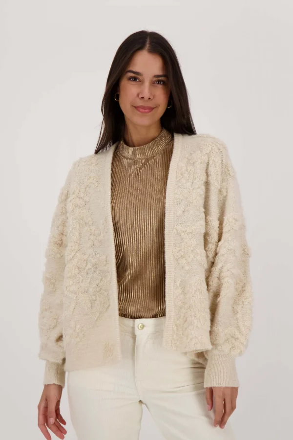 Best Sale openvallend vest met lurex jacquard Vesten