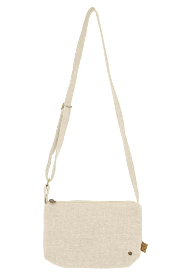 Store schoudertasje met stiksels peper en zout Schoudertassen & Handtassen