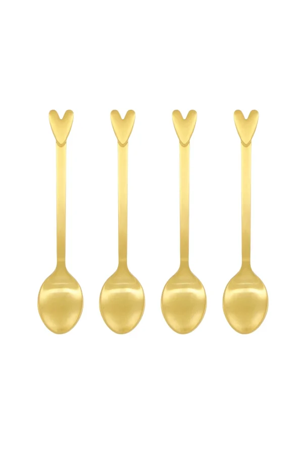 Cheap set van 4 lepeltjes hartje Bestek