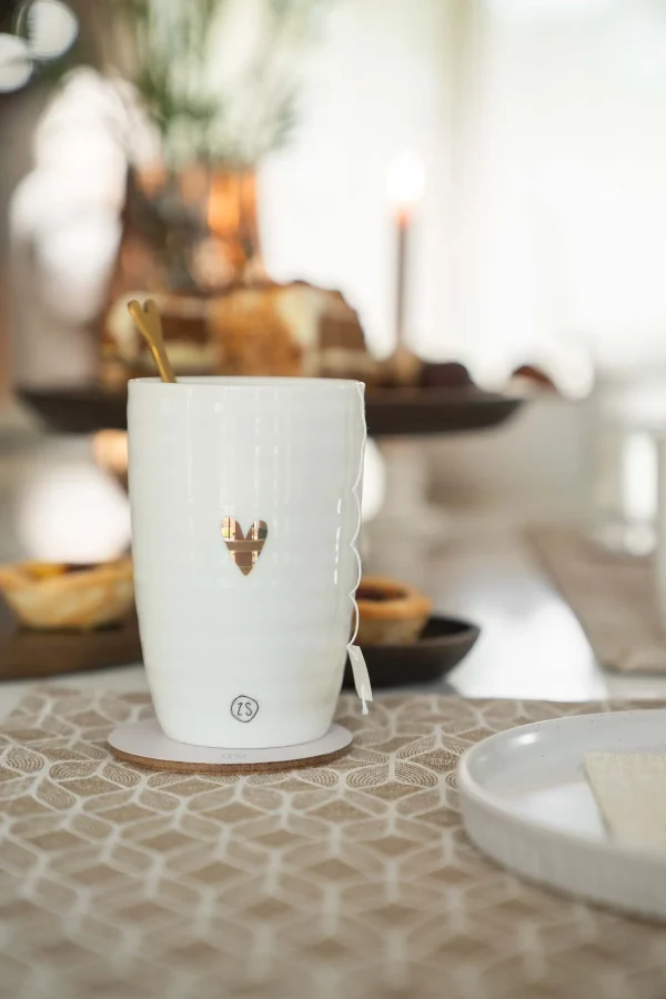 Fashion theemok L goud hartje Servies