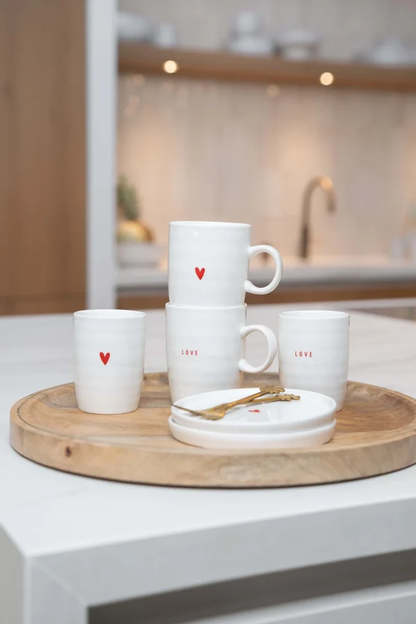 Flash Sale theemok met hartje rood Servies