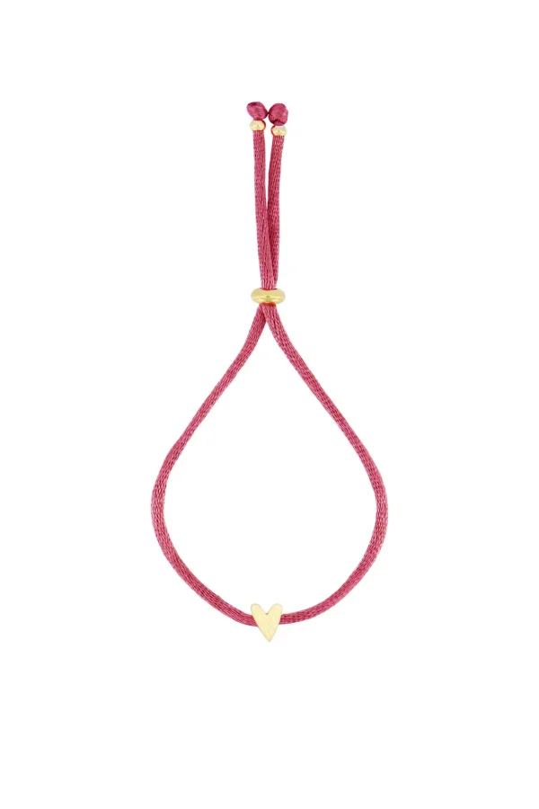 Discount touwarmbandje hartje roze rood Armbandjes