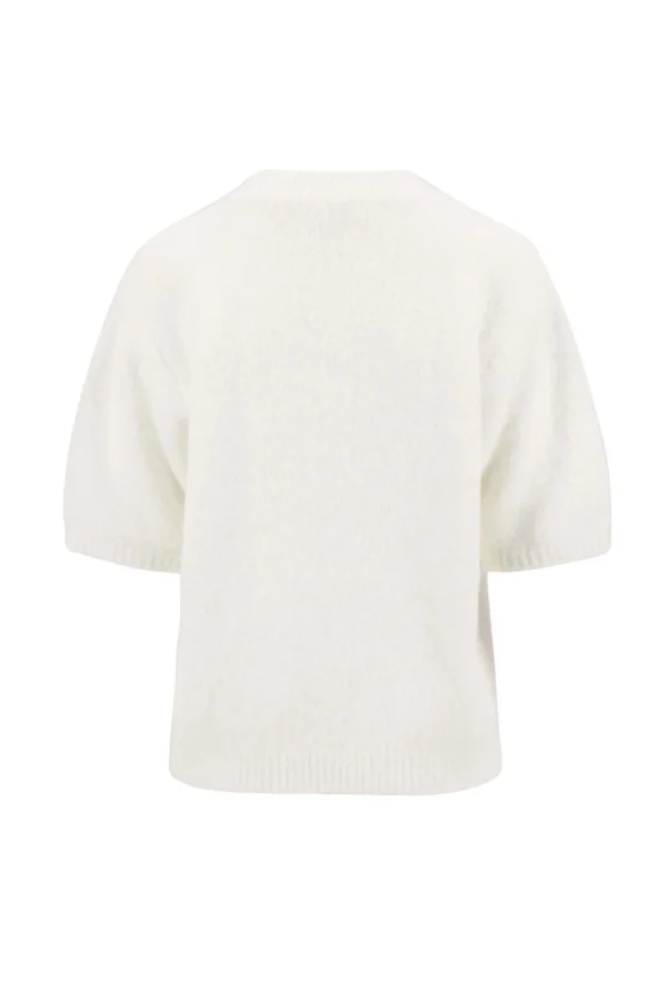 Store trui met boothals off white Truien