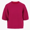 Discount trui met boothals roze rood Truien