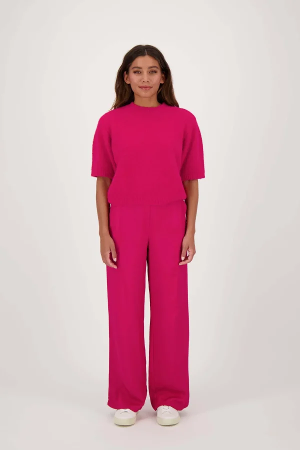 Discount trui met boothals roze rood Truien