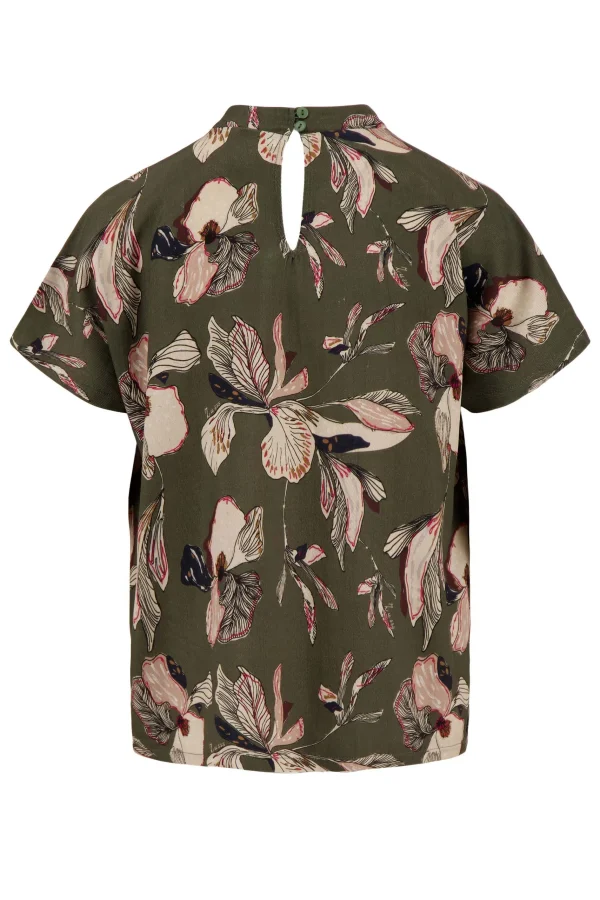 Cheap turtle top met iris bloemen print Tops