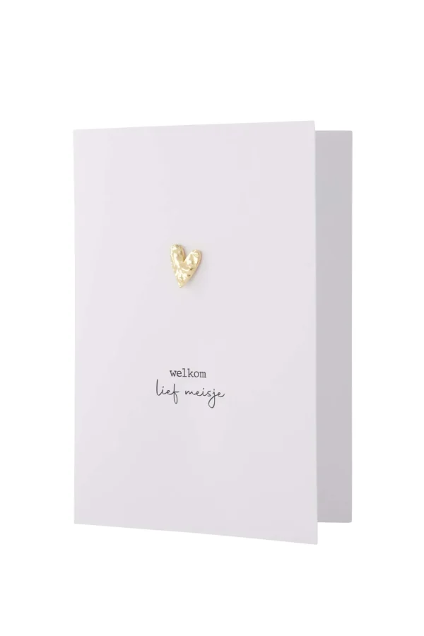 Flash Sale wenskaart met broche welkom lief meisje Baby