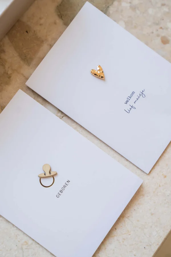 Flash Sale wenskaart met broche welkom lief meisje Baby