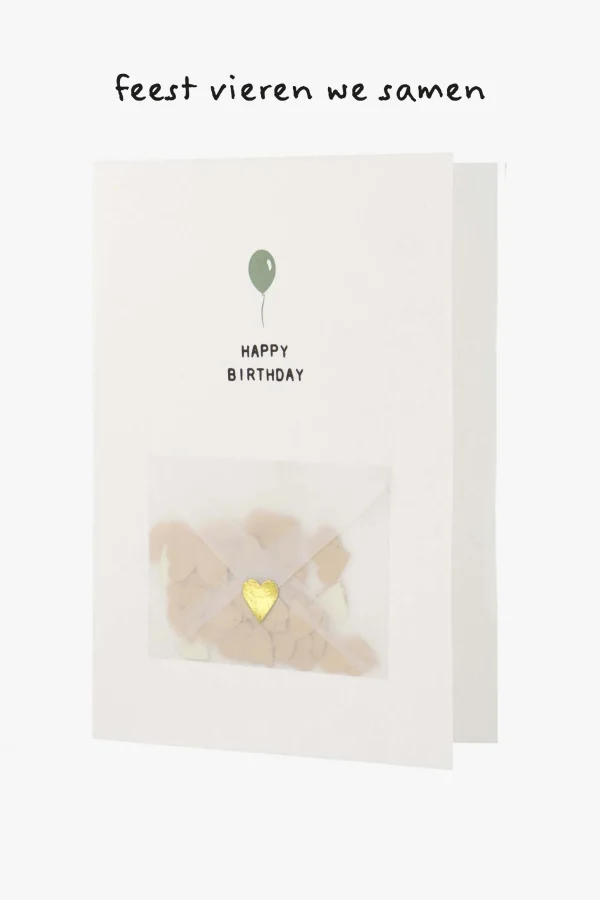 New wenskaart met envelopje happy birthday Kaartjes
