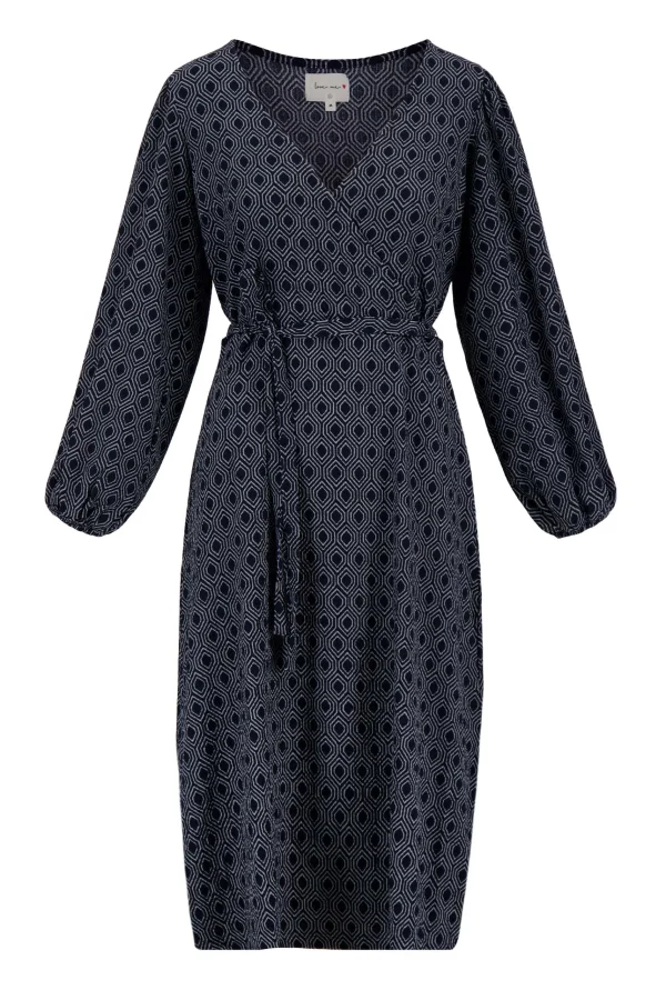 Cheap wikkeljurk met blockprint Jurkjes & Rokken